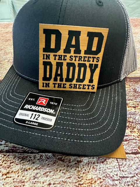 Leatherette Hat Patch Dad in the Streets daddy in the sheets