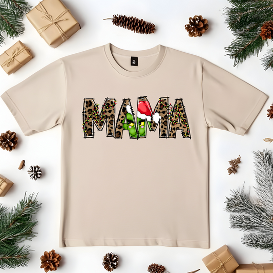 Mama Grinch Leopard  , ready to press DTF TRANSFER ,shirt iron on