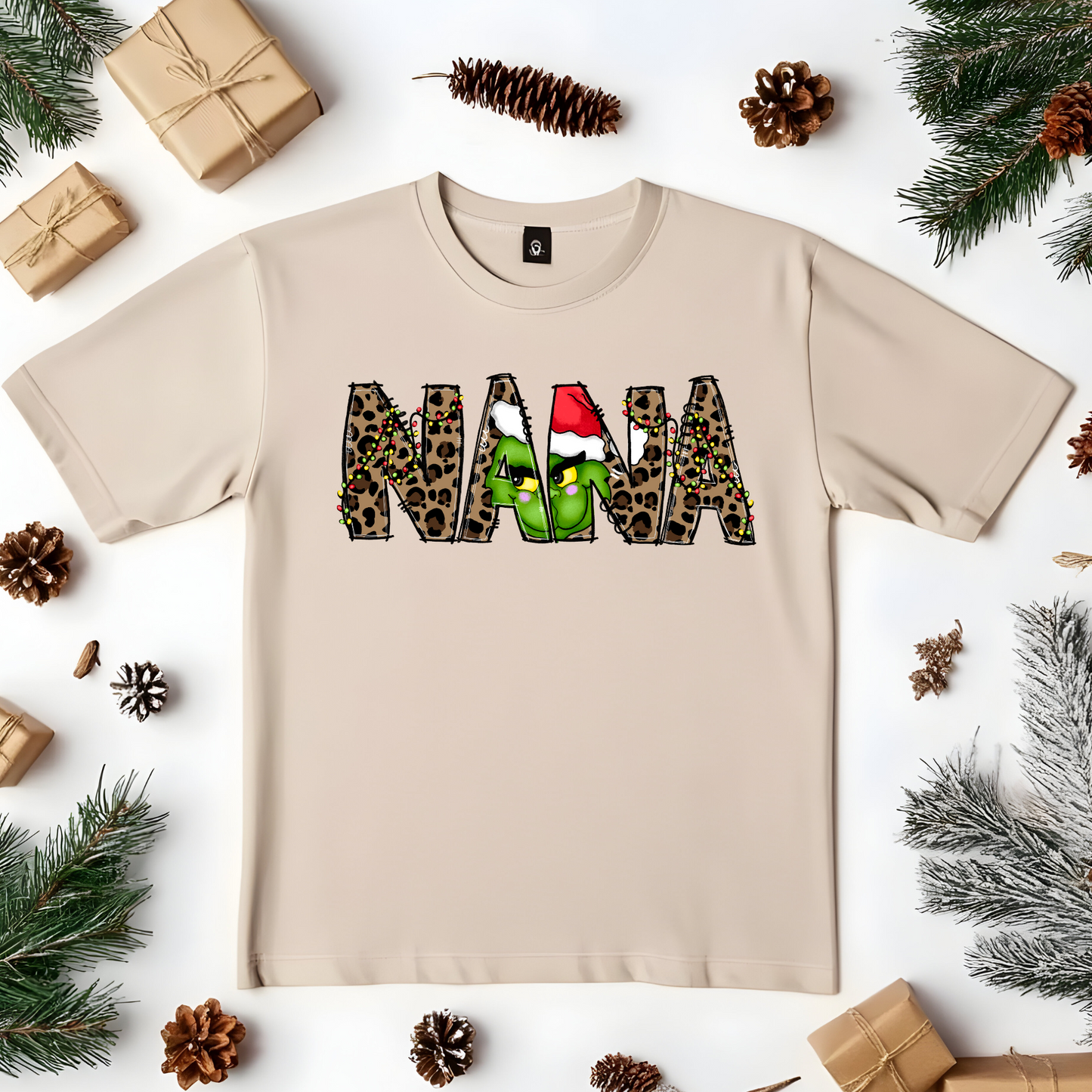 Nana Grinch Leopard  , ready to press DTF TRANSFER ,shirt iron on