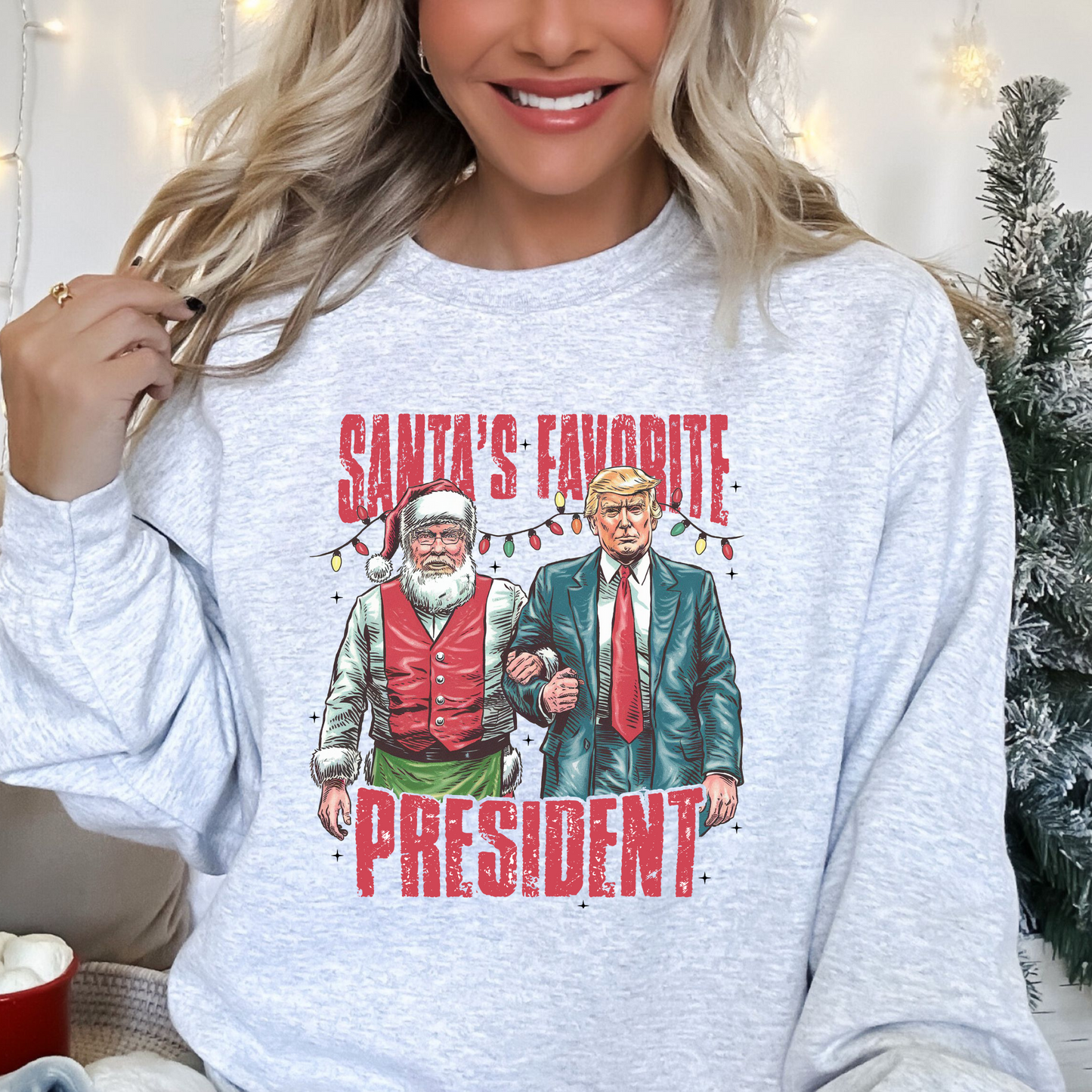 Santa's my favorite President, ready to press DTF TRANSFER ,shirt iron on