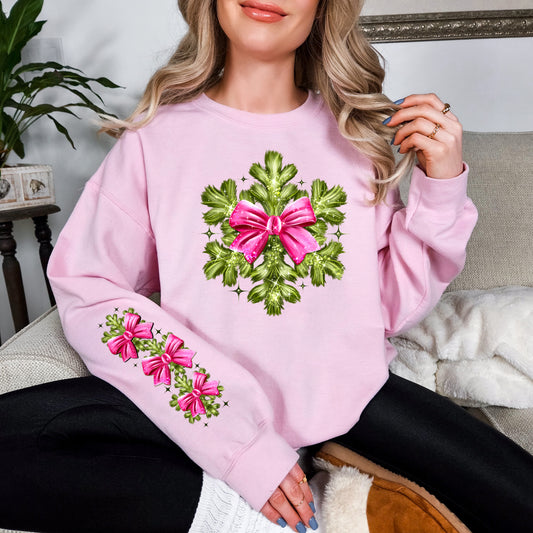 Furry Green Snowflake Sweater