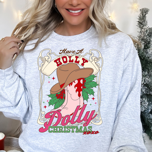 Have a Holly Dolly Christmas  , ready to press DTF TRANSFER ,shirt iron on