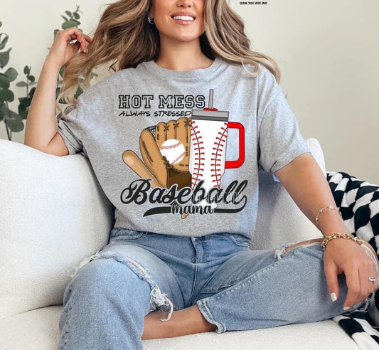 Hot mess Baseball mama checkared, ready to press DTF TRANSFER ,shirt iron on