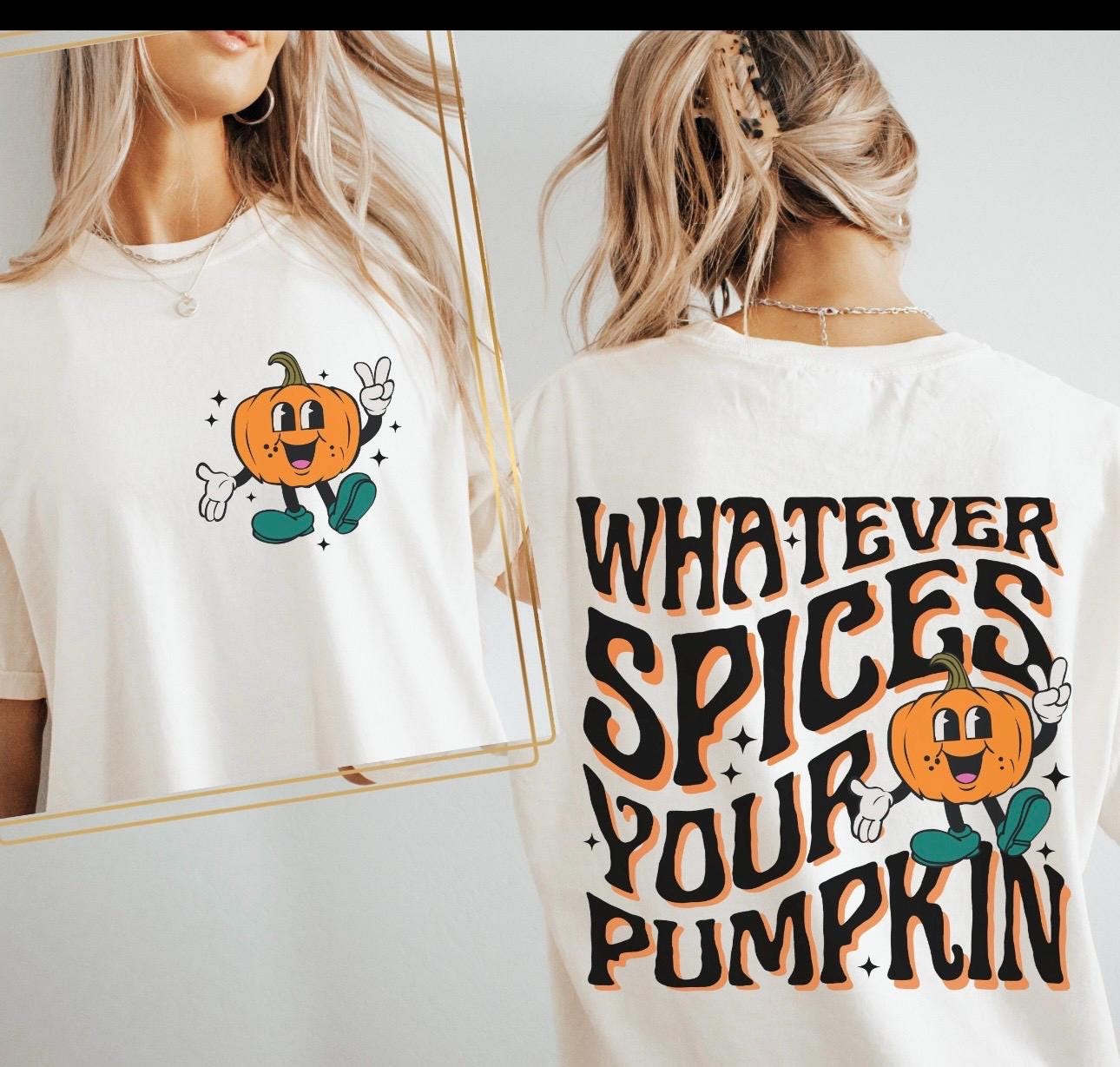 Whatever spices your pumpkin , ready to press DTF TRANSFER ,shirt iron on