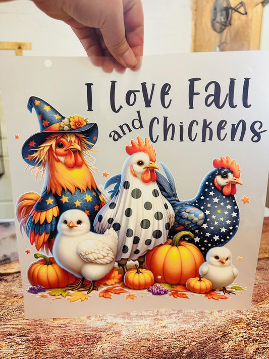 I love Fall and Chickens , ready to press DTF TRANSFER ,shirt iron on