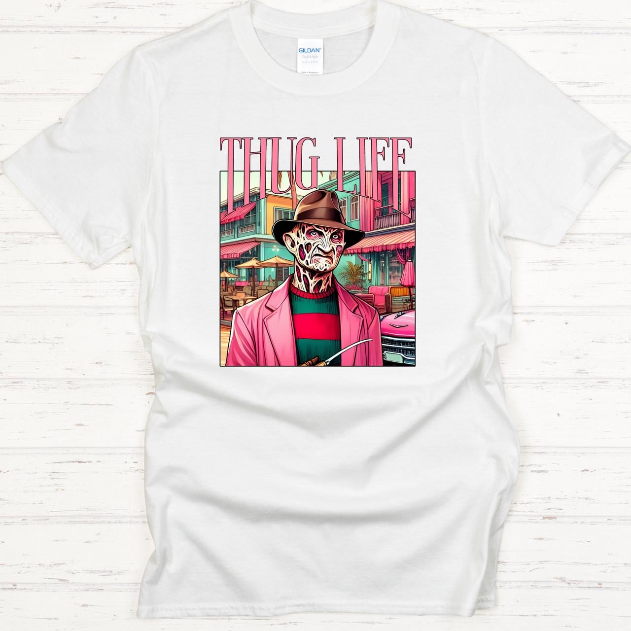 Thug Life Pink Horror Scary ,Halloween, ready to press DTF TRANSFER, Shirt Iron on