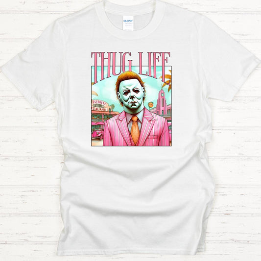 Thug Life Pink Horror Scary ,Halloween, ready to press DTF TRANSFER, Shirt Iron on