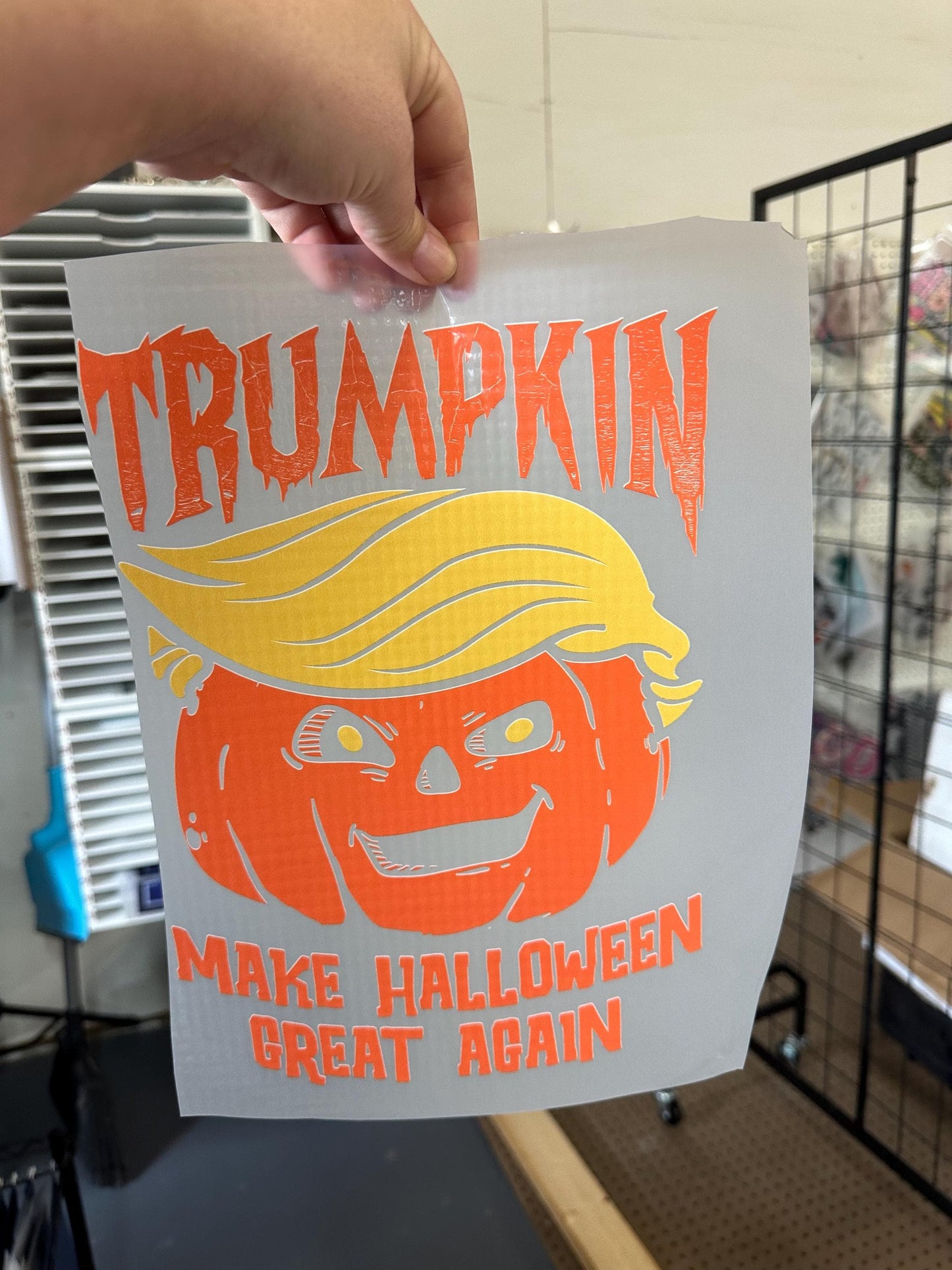 Trumpkin ,Halloween, ready to press DTF TRANSFER, Shirt Iron on