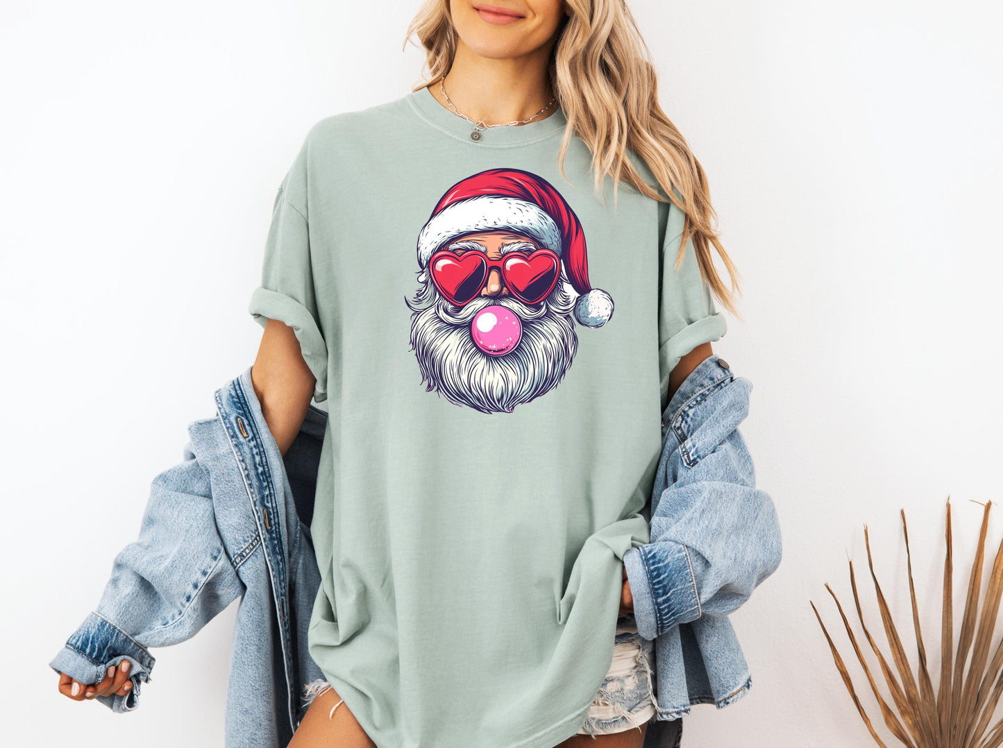 Retro Bubble Blowing Santa , ready to press DTF TRANSFER ,shirt iron on