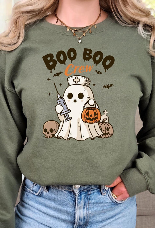 Boo Boo Crew Nurse, Healthcare ,Halloween, ready to press DTF TRANSFER, Shirt Iron on