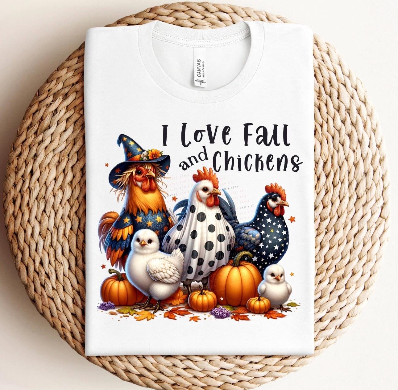 I love fall and chickens  , ready to press DTF TRANSFER ,shirt iron on