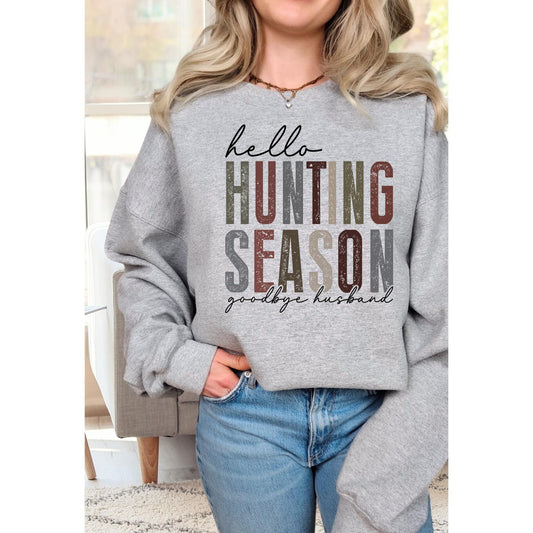 Hello hunting season goodbye husband DTF TRANSFER, Press On. Shirt transfers