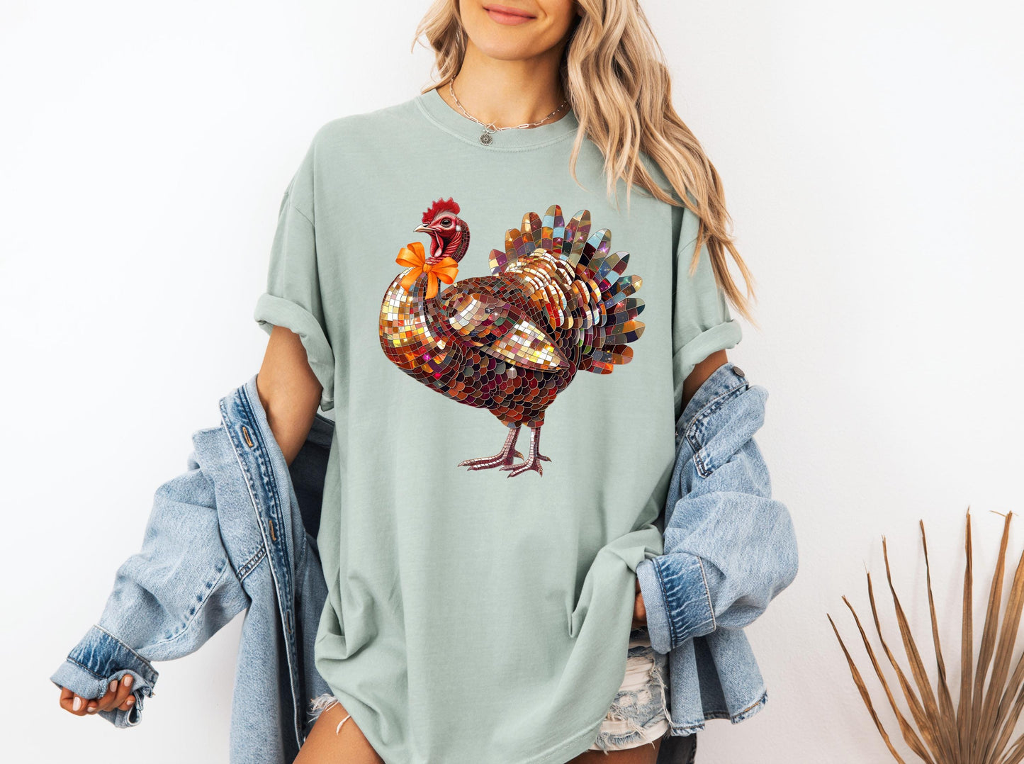 Disco Turkey DTF transfer, Shirt Transfer, Thanksgiving