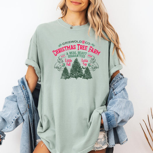 Vintage Christmas Tree Farm  , ready to press DTF TRANSFER ,shirt iron on