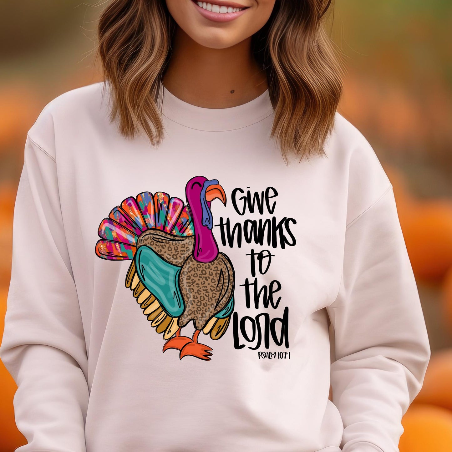 Give Thanks to the lord Turkey, DTF Shirt Transfer, Thanksgiving