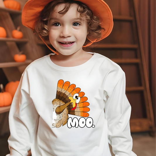 Moo Turkey, DTF Shirt Transfer, Thanksgiving