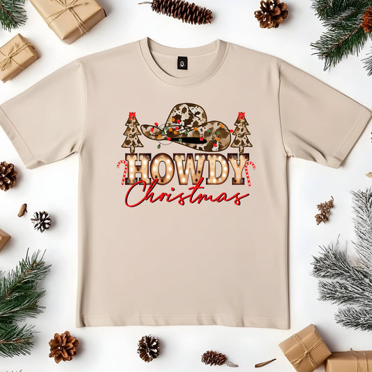 Howdy Christmas Cowboy Christmas , ready to press DTF TRANSFER ,shirt iron on