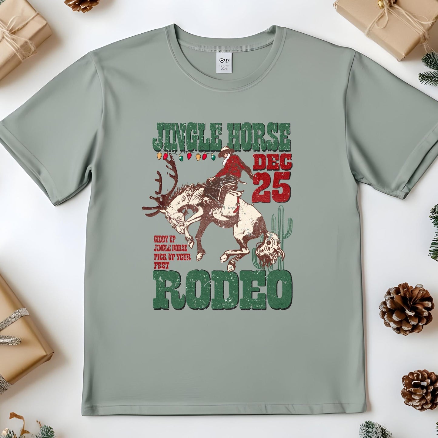 Jingle Horse Rodeo , ready to press DTF TRANSFER ,shirt iron on