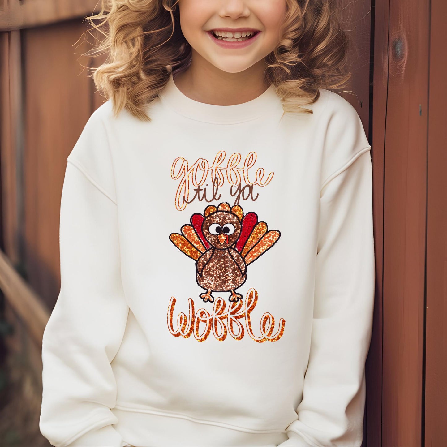 Gobble til ya wobble faux glitter, DTF Shirt Transfer, Thanksgiving