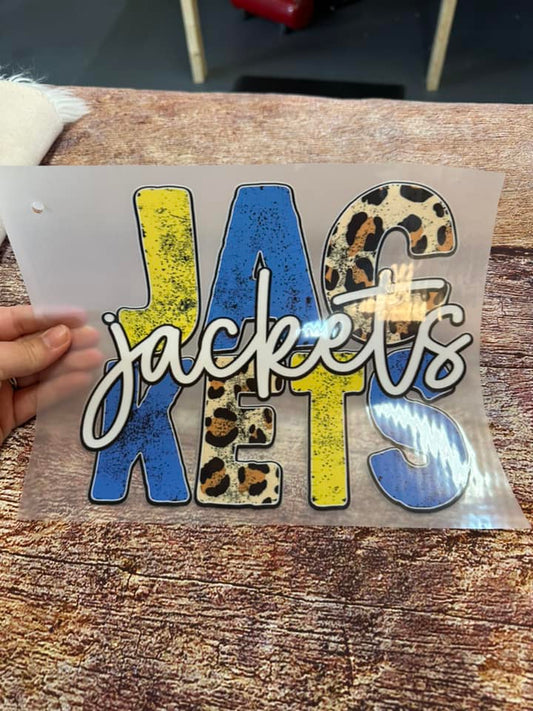 YellowJackets Blue and Yellow Leopard